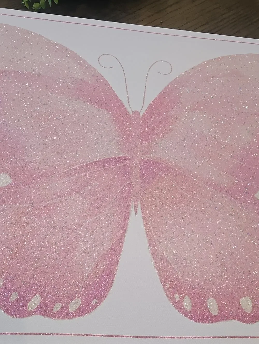 Pink Glitter Butterfly Wall Art
